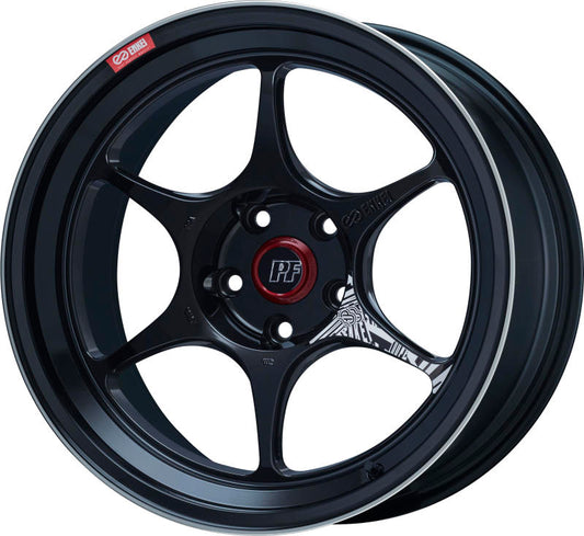 Enkei PF06 18x9.5 Inch Alloy Wheel with 5x100 Bolt Pattern and 40mm Offset, Black Machined Finish
