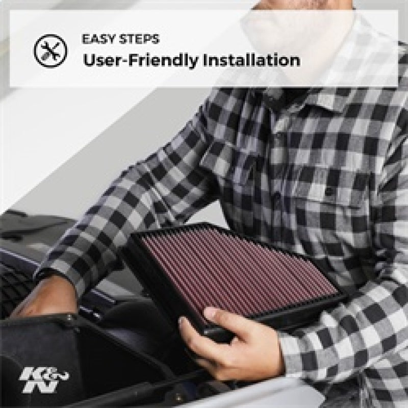 K&N Engineering 33-5098 High-Flow Drop-In Replacement Air Filter for 2020 Chevrolet Silverado 2500/3500 6.6L Diesel