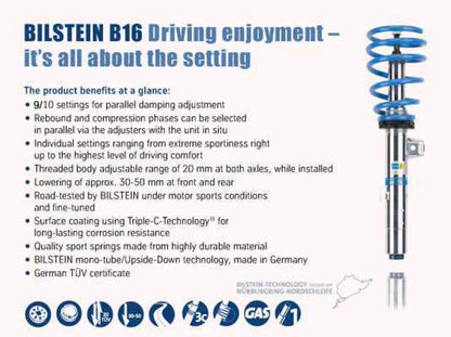 Bilstein B16 (PSS10) Performance Suspension System for 2014-2017 Mini Cooper