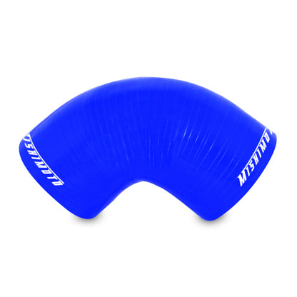 Mishimoto 2.5 Inch Blue 90 Degree Silicone Coupler - Durable Automotive Intake and Cooling System Connection