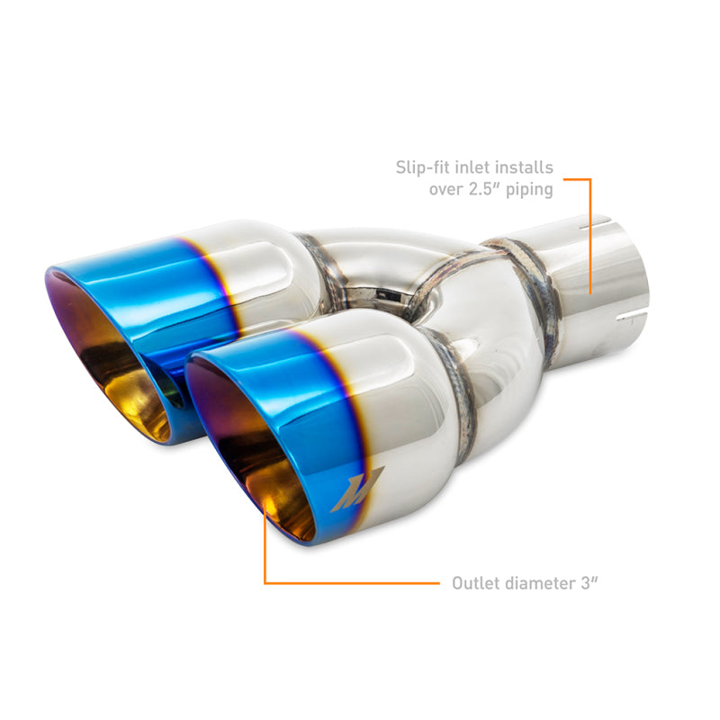 Mishimoto Dual Offset Exhaust Tips 2.5-inch Inlet 3-inch Slash Cut Outlet - Burnt Finish