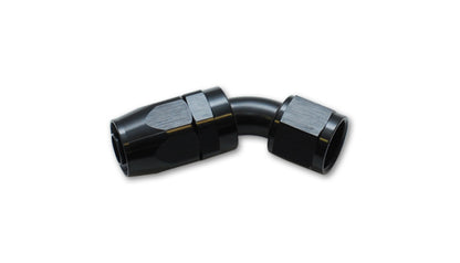 Vibrant -6AN 45 Degree Elbow Hose End Fitting with Black Hard Anodized Finish