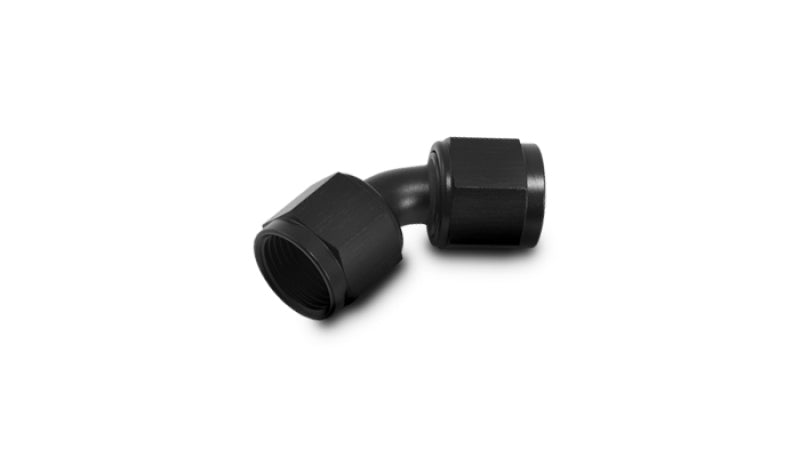 Vibrant -16AN to -16AN Female Flare Swivel 45 Degree Fitting - Anodized Black