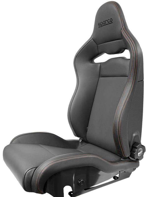Sparco SPX Special Edition Black and Red Racing Seat with Gloss Carbon Shell - Right Side