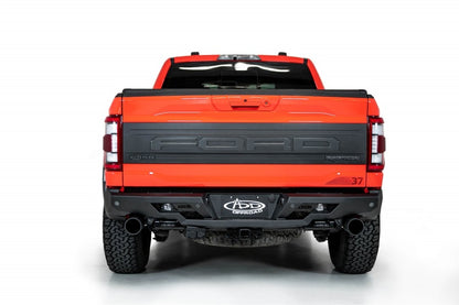 Addictive Desert Designs Stealth Fighter Raptor Rear Bumper for 2021-2023 Ford F-150, Hammer Black with Satin Black Panels