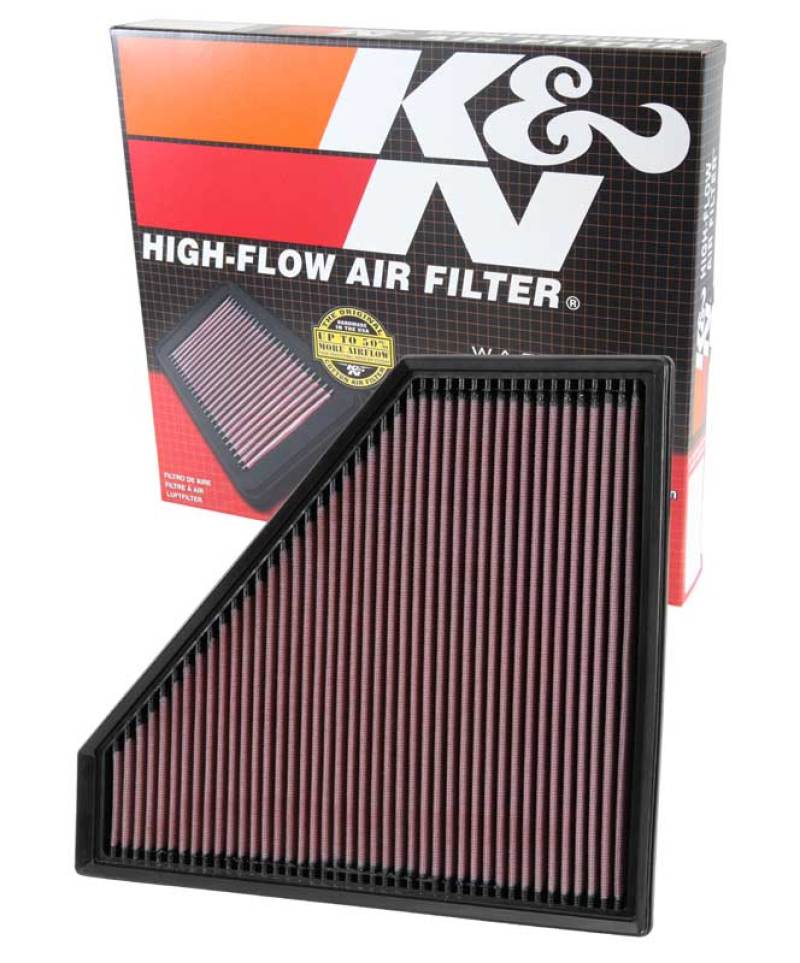 K&N Replacement Panel Air Filter for 2013-2014 Cadillac ATS and CTS - High-Flow Washable Air Filter Part 33-2496