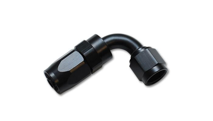Vibrant -12AN 90 Degree Elbow Hose End Fitting with Black Hard Anodized Finish