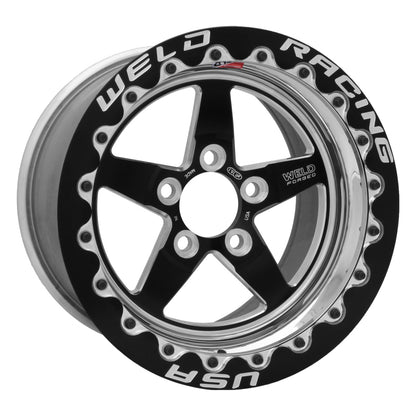Weld S71 15x10.33 Inch Black Single Beadlock Wheel with 5x120mm Bolt Pattern and 7.5 Inch Backspace