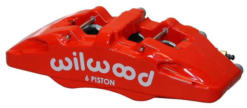 Wilwood Dynapro DP6A Forged Racing Caliper - Red Powder Coat, 5.25-Inch Mount, Part #120-13434-RD