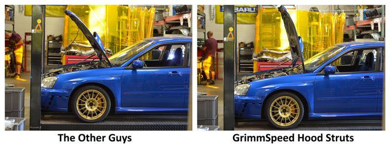 GrimmSpeed 03-08 Subaru Forester Hood Struts – Reliable Replacement for Easy Hood Support