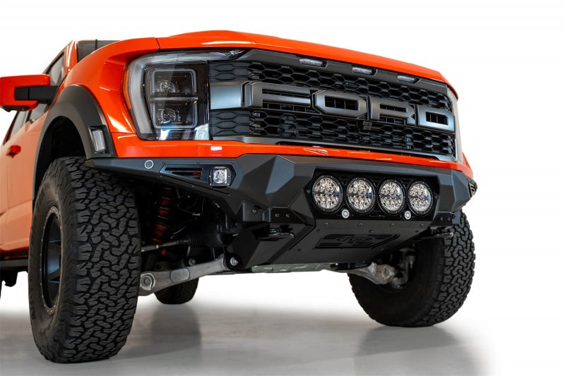 Addictive Desert Designs 2021+ Ford Raptor Bomber Front Bumper with Rigid 360 6-Inch Light Mounts