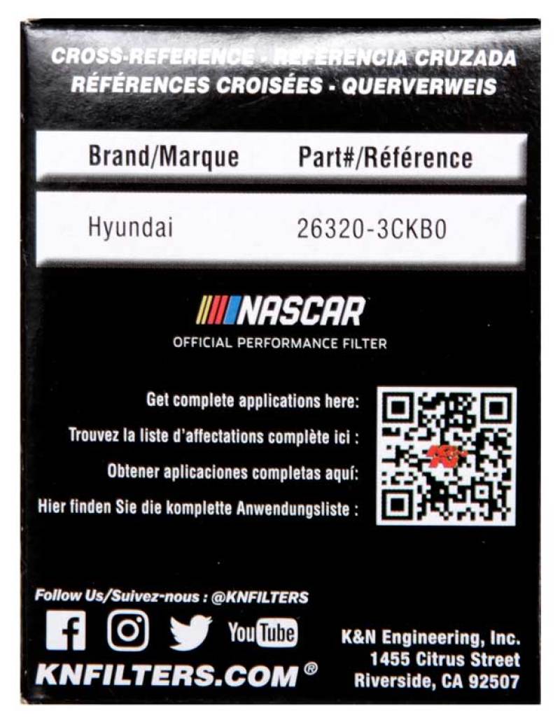 K&N Engineering HP-7035 Performance Oil Filter for Kia and Hyundai Vehicles