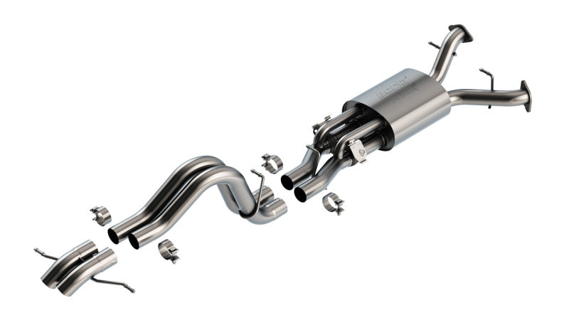 Borla ATAK Cat-Back Exhaust System for Ford Bronco Raptor 2022-2026 – High Clearance Climber / Rock Crawler Design with 2.75-Inch Stainless Steel Dual Tail Pipes