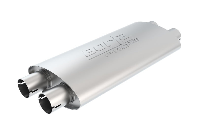 Borla Universal ProXS Muffler – 2.5-inch Dual Inlet and 2.25-inch Dual Outlet, Oval Design, 19-inch Body