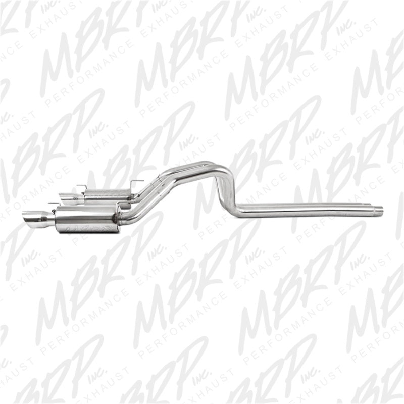 MBRP Armor Plus Series Dual Split Rear Exhaust System for 2005-2010 Ford Mustang with 4-inch Tips