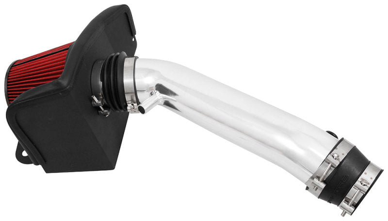 Spectre 16-18 Jeep Grand Cherokee V6 3.6L Fuel Injection Air Intake Kit with Polished Aluminum Tubing and Red Reusable Filter