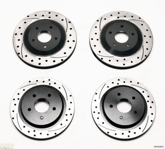 Wilwood Rotor Kit Front and Rear for Chevrolet Corvette 1997-2003 - Dimpled and Slotted Performance Brake Rotors