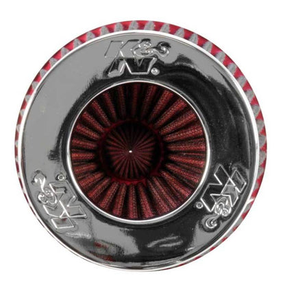 K&N Engineering Universal Air Filter Chrome Round Tapered - 4-inch Flange ID, 1.125-inch Flange Length, 9.5-inch Height