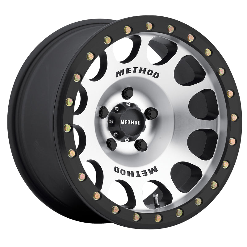 Method MR105 Beadlock Wheel 17x9 Inch -38mm Offset, 5x5 Bolt Pattern with Machined Finish and Redundant Beadlock Hardware