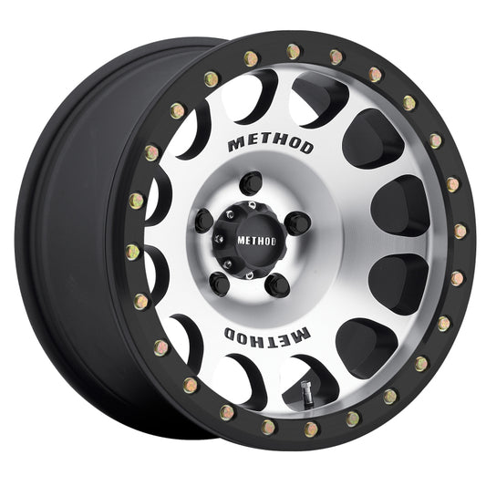 Method MR105 Beadlock Wheel 17x9 Inch -38mm Offset, 5x5 Bolt Pattern with Machined Finish and Redundant Beadlock Hardware