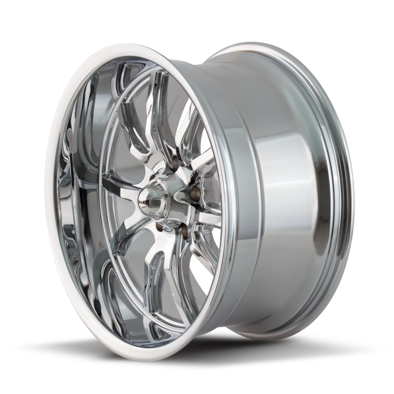 Ridler Wheels Ridler 650 18x8 Chrome Wheel with 5x120.65 Bolt Pattern and 0mm Offset