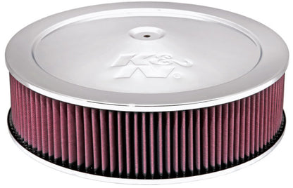 K&N Engineering 14-inch Red Custom Air Cleaner Assembly Part #60-1290 for Round Housing Engines