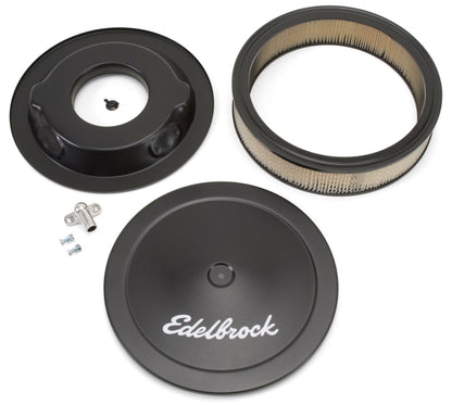 Edelbrock Part 1223 Pro-Flo Series 14-Inch Round Chrome Air Cleaner for Holley and Carter AFB Carburetors