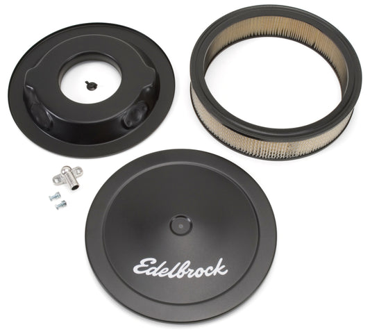 Edelbrock Part 1223 Pro-Flo Series 14-Inch Round Chrome Air Cleaner for Holley and Carter AFB Carburetors