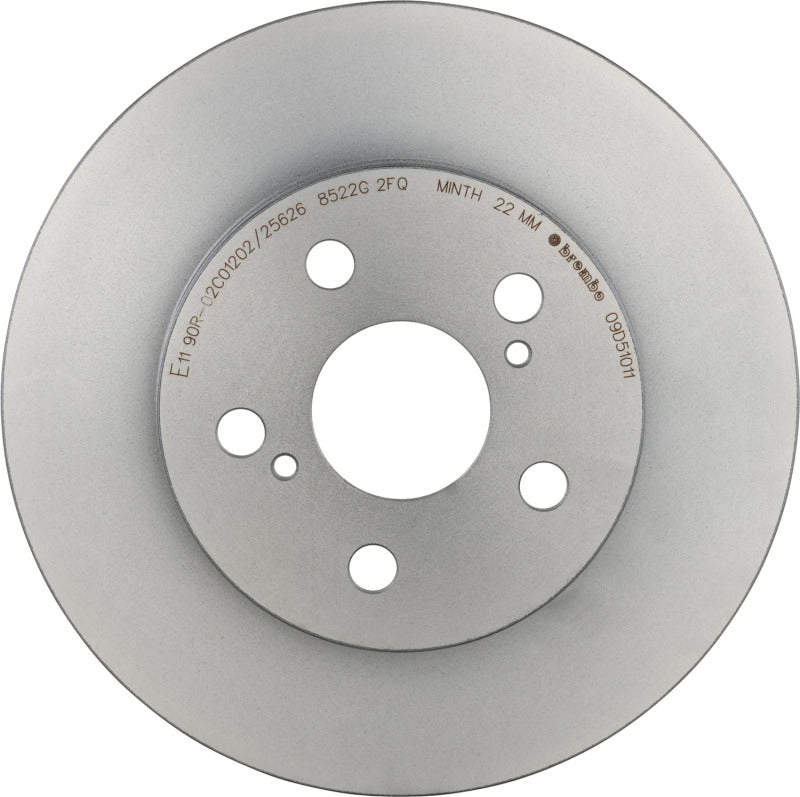 Brembo OE UV Coated Rear Rotor for 2016-2017 Toyota Prius and Honda CR-V - Part Number 09.D510.11