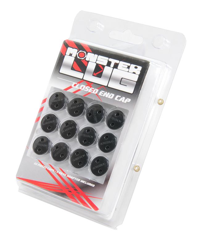 Wheel Mate Monster Lug Nut Caps - Black 14x1.50, Part Number 33007B