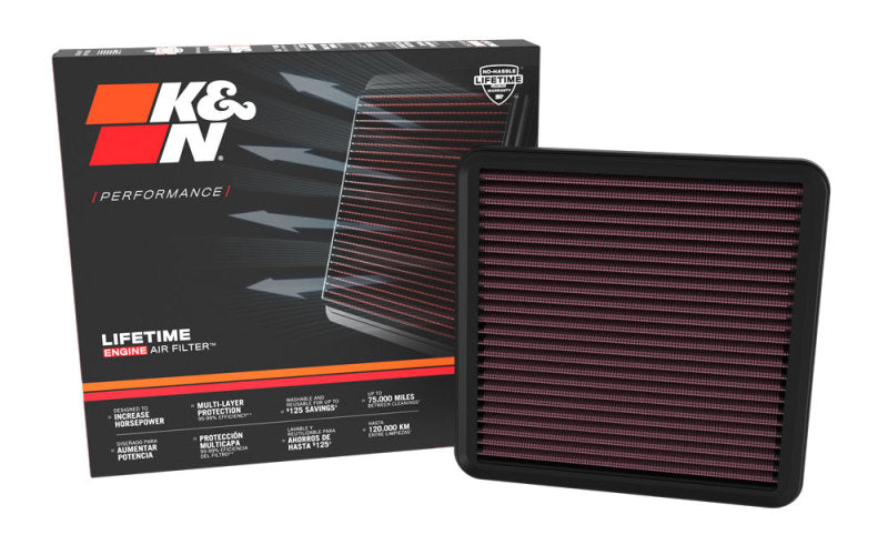 K&N Engineering 33-5131 High-Flow Replacement Air Filter for Hyundai Elantra N 2.0L L4