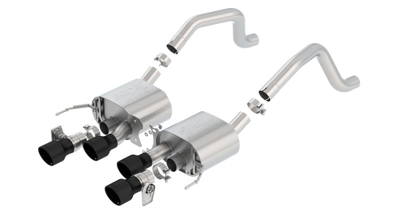 Borla ATAK Axle-Back Exhaust System for 2015-2019 Chevrolet Corvette C7 Z06 & Grand Sport with NPP Valves, Black T-304 Stainless Steel Tips