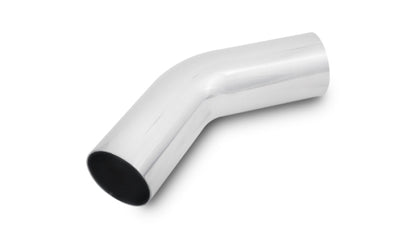 Vibrant 1 Inch OD Aluminum Tubing with 45 Degree Bend - Polished Finish