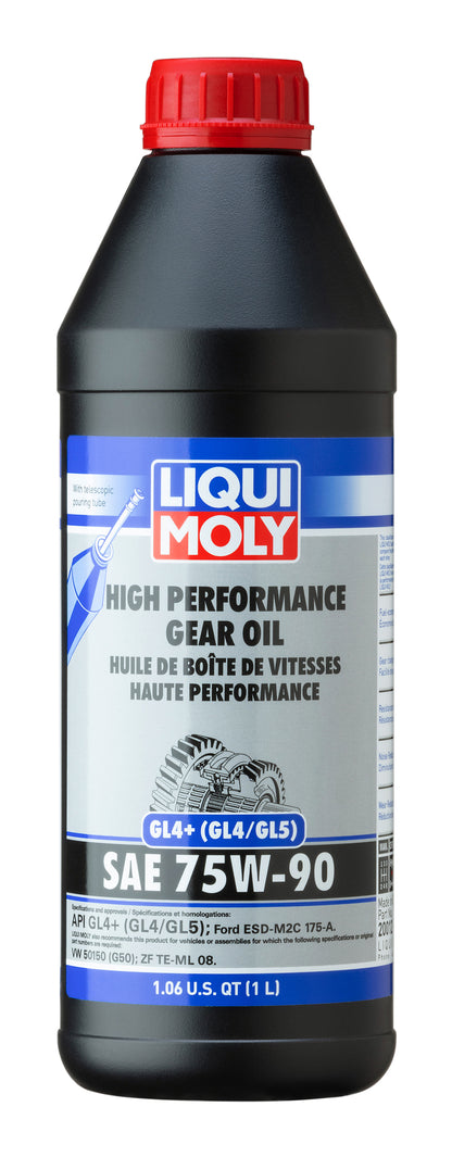 LIQUI MOLY 1L High Performance Gear Oil (GL4+) SAE 75W90 for Manual Transmissions and Transaxles