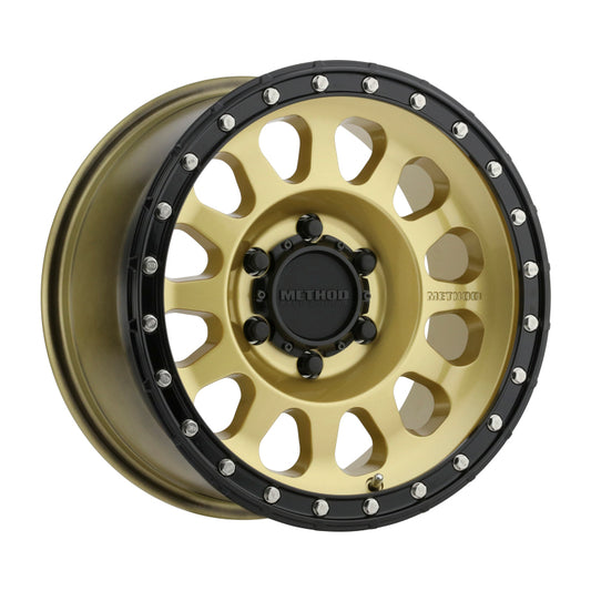 Method MR315 17x8.5 Inch Gold Street Loc Wheel with 6x5.5 Bolt Pattern and 0mm Offset