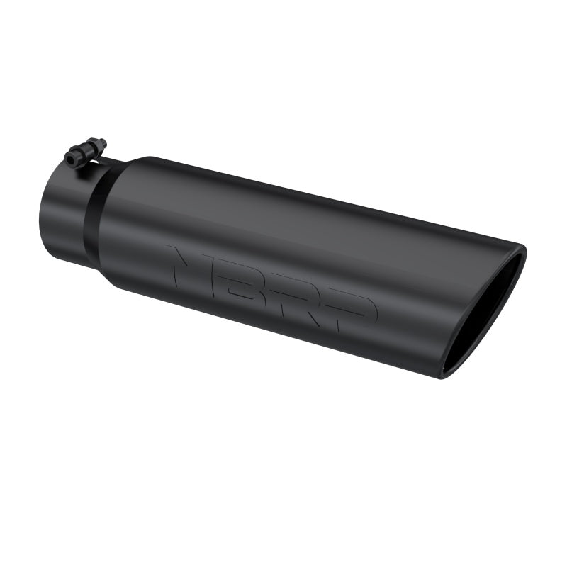 MBRP Universal 5-inch OD Black Exhaust Tip with Angled Rolled End - Part Number T5124BLK