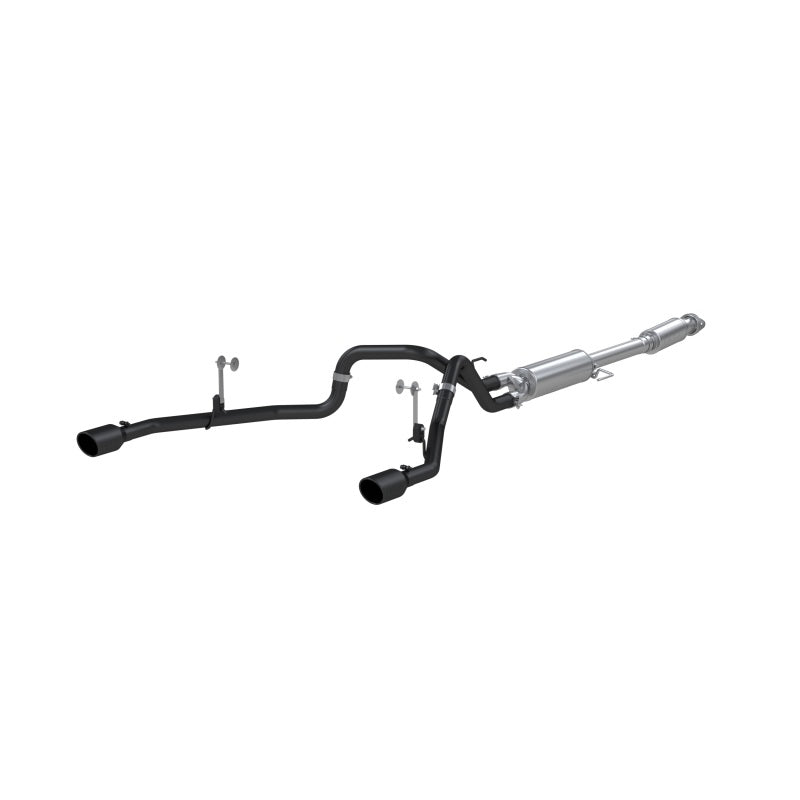MBRP Armor BLK Series Cat Back Exhaust System for Ford F-150 (2021-2022) 3-Inch Dual Split Rear Black Coated Aluminized Steel