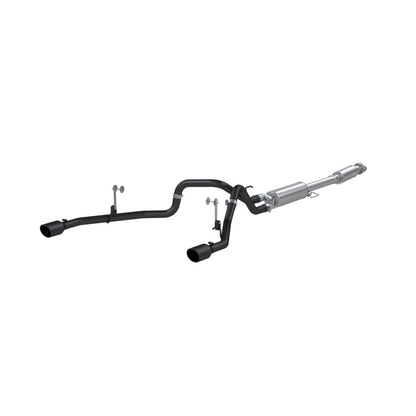 MBRP Armor BLK Series Cat Back Exhaust System for Ford F-150 (2021-2022) 3-Inch Dual Split Rear Black Coated Aluminized Steel