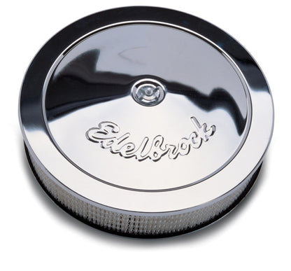 Edelbrock Part #1221 Triple Chrome Round Air Cleaner for 5-1/8" Carburetors
