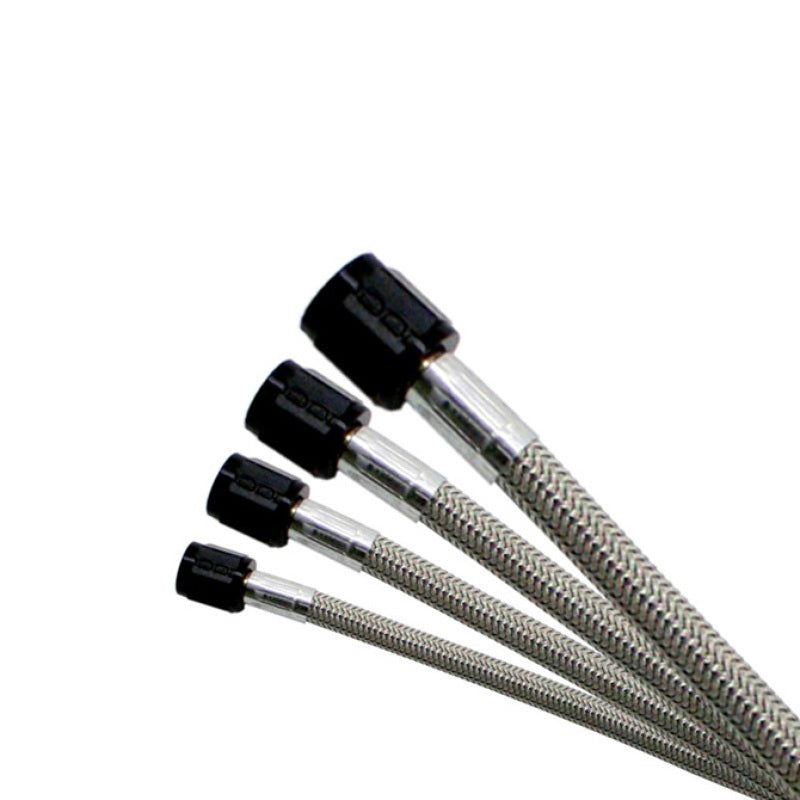 Nitrous Express 8AN 12in Stainless Steel Braided Hose (Black Ends)