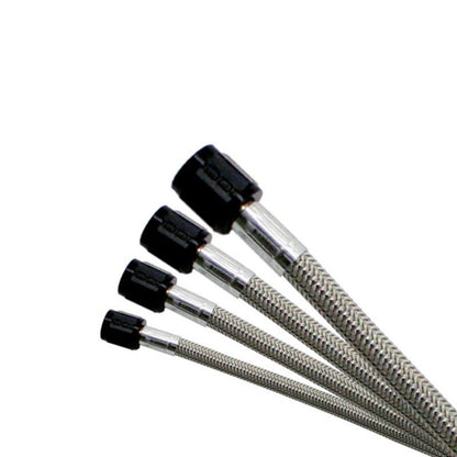 Nitrous Express 8AN 12in Stainless Steel Braided Hose (Black Ends)