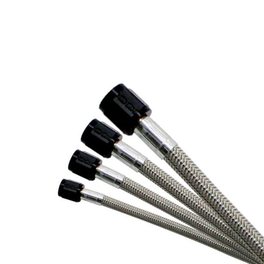 Nitrous Express 8AN 12in Stainless Steel Braided Hose (Black Ends)