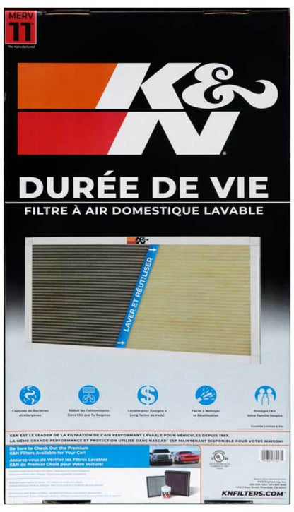 K&N HVAC Filter 14 x 25 x 1 - Reusable Pleated Synthetic Air Filter for Home HVAC Systems