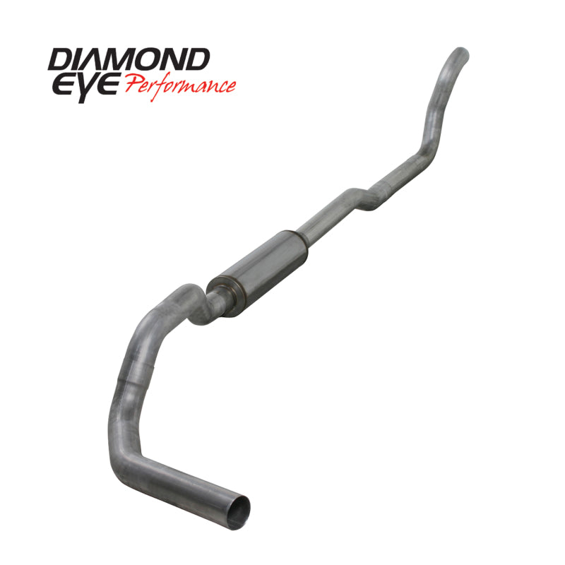 Diamond Eye Performance 4-Inch Exhaust System Kit for 1989-1993 Dodge 5.9L Cummins 2500/3500 - Single Aluminum Pipe Replacement