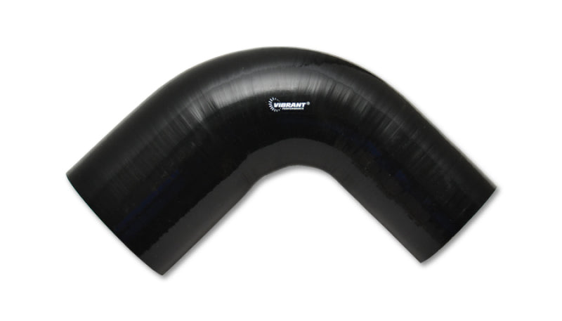 Vibrant 1.5 Inch to 1.75 Inch Black Silicone 90 Degree Transition Elbow with Reinforced Aramid Fabric
