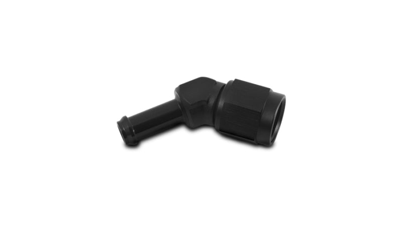 Vibrant -8AN to 1/2 inch Hose Barb 45 Degree Adapter in Anodized Black