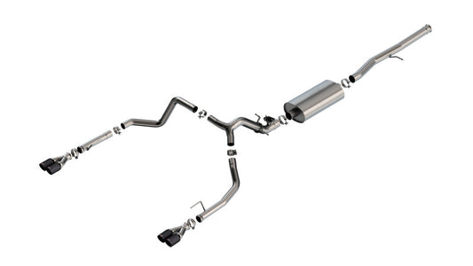 Borla 2024 Chevy Silverado 1500 6.2L V8 Touring Catback Exhaust with Valve Simulator - Carbon Fiber Tips