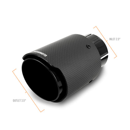Mishimoto Carbon Fiber Muffler Tip 2.5-inch Inlet, 3.5-inch Outlet with Black Finish