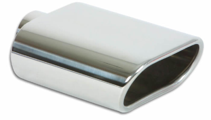 Vibrant 5.5-inch x 3-inch Oval Stainless Steel Exhaust Tip with Rolled Edge - Part Number 1405