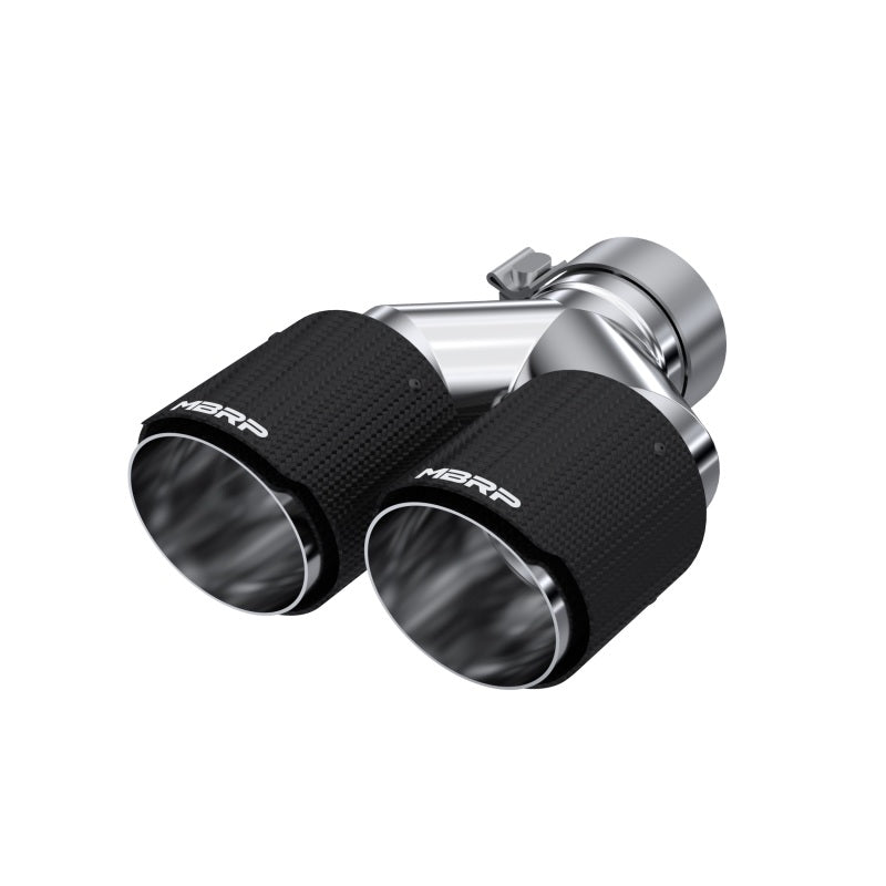 MBRP Carbon Fiber Dual Wall Exhaust Tip - 3 Inch Inlet, 4 Inch Outer Diameter, Left and Right Tips